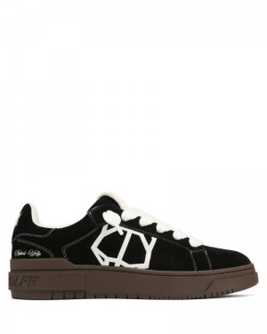 Black Naked Wolfe Chrome Suede Natural Men's Sneakers | RIYADH 781ESYIAN