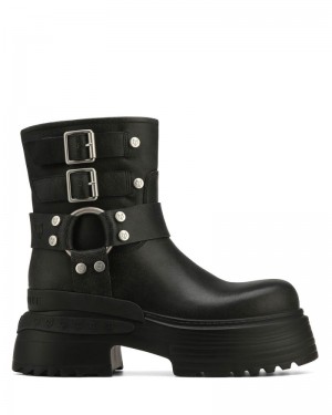 Black Naked Wolfe Eclipse Leather Women's Platform Boots | RIYADH 418WQKVRE