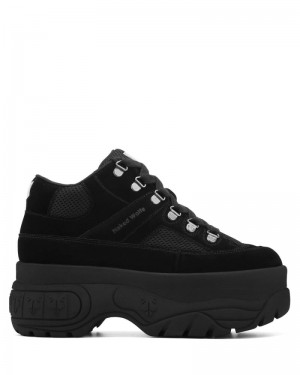 Black Naked Wolfe Slash Kid Suede Women's Sneakers | RIYADH 509KMNEPR