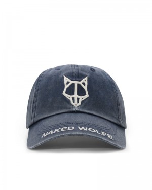 Blue Naked Wolfe Baseball Washed Women's Caps | RIYADH 784XRLNGB