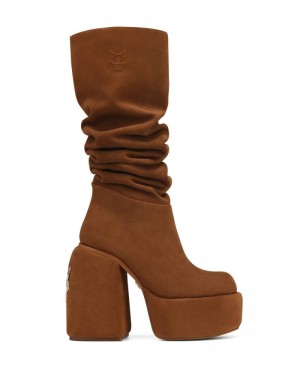 Brown Naked Wolfe Space Kid Suede Women's Platform Boots | RIYADH 238ODWYAZ