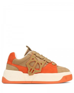 Brown / Orange Naked Wolfe Kosa Creme Men's Sneakers | RIYADH 958HMWXJC