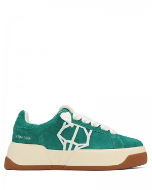 Green Naked Wolfe Kray Hairy Cow Suede Forrest Men's Sneakers | RIYADH 903GEJUAD