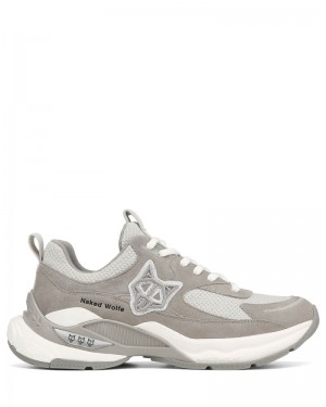 Grey Naked Wolfe Super Suede Women's Sneakers | RIYADH 650HKEMRA