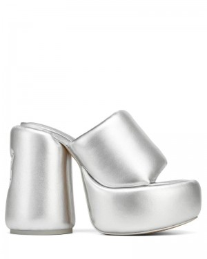 Silver Naked Wolfe Wow Women's Platform Sandals | RIYADH 361NLMTWB