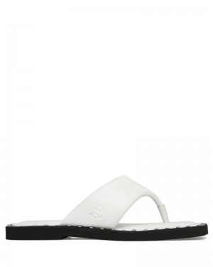 White Naked Wolfe Danni Leather Women's Flip Flops | RIYADH 216RTCHWG