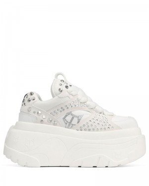 White Naked Wolfe Fantasy Diamonds Women's Sneakers | RIYADH 615ZMTBSK