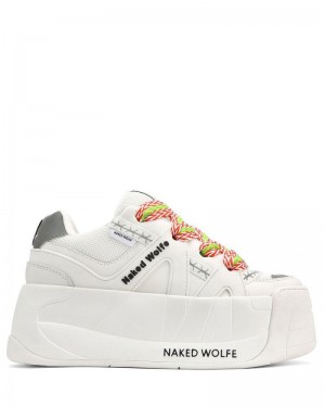 White Naked Wolfe Slider Women's Sneakers | RIYADH 629ANCKYX