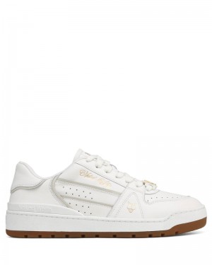 White Naked Wolfe Strand Leather Women's Sneakers | RIYADH 587GBYHIZ