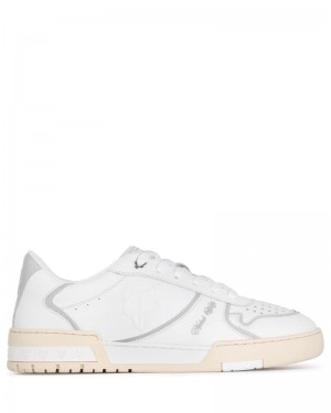 White Naked Wolfe Transmission Leather Men's Sneakers | RIYADH 324MJKDBE