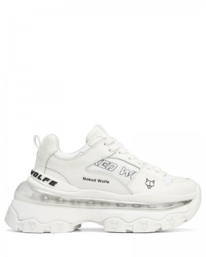 White Naked Wolfe Wind Women's Sneakers | RIYADH 794OSAVKD