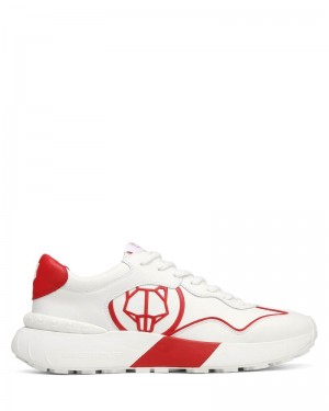 White / Red Naked Wolfe Drought Men's Sneakers | RIYADH 683HMIJOR