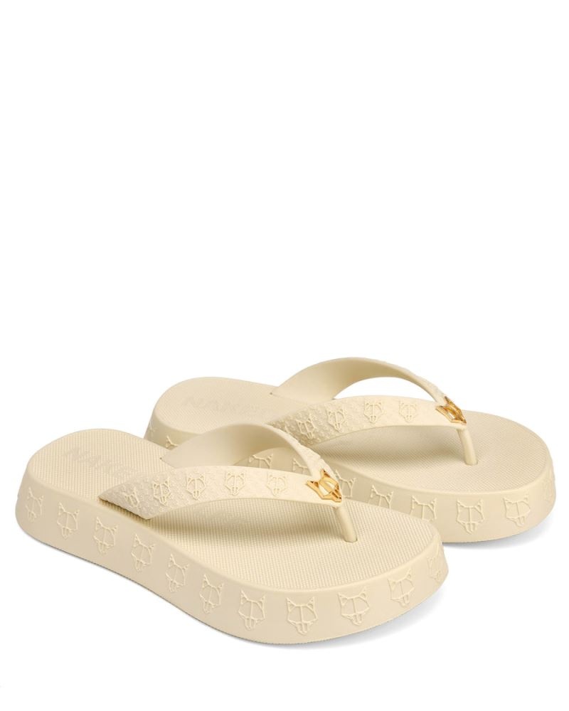 Beige Naked Wolfe Holiday Women's Flip Flops | RIYADH 867MOSXAK