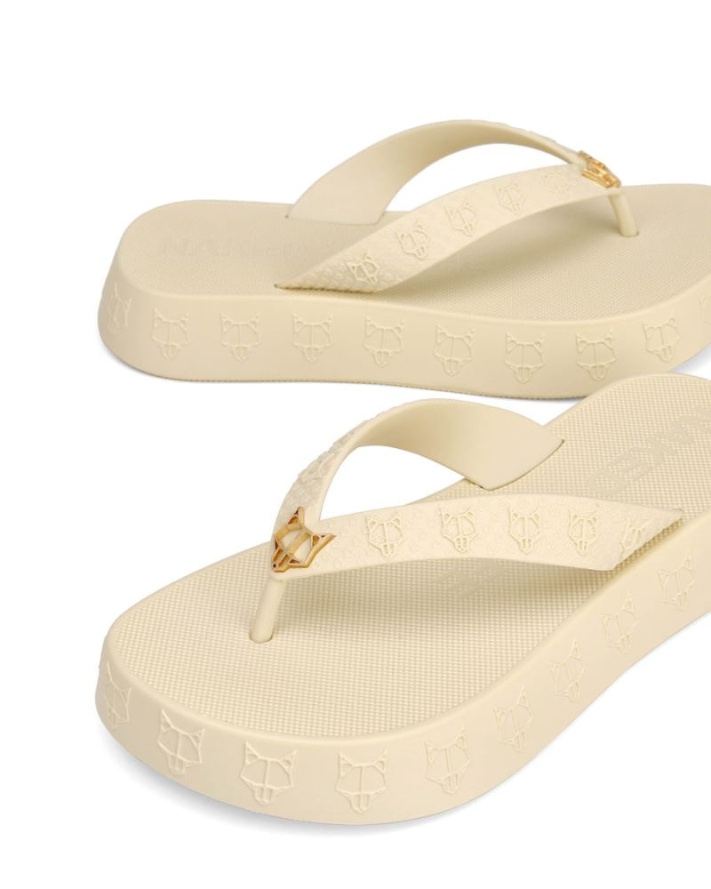 Beige Naked Wolfe Holiday Women's Flip Flops | RIYADH 867MOSXAK