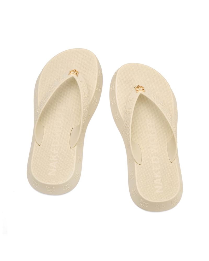 Beige Naked Wolfe Holiday Women's Flip Flops | RIYADH 867MOSXAK