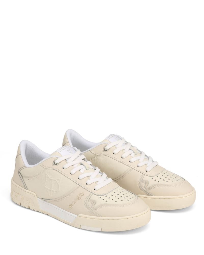 Beige Naked Wolfe Transmission Leather Men's Sneakers | RIYADH 623MGCNTK