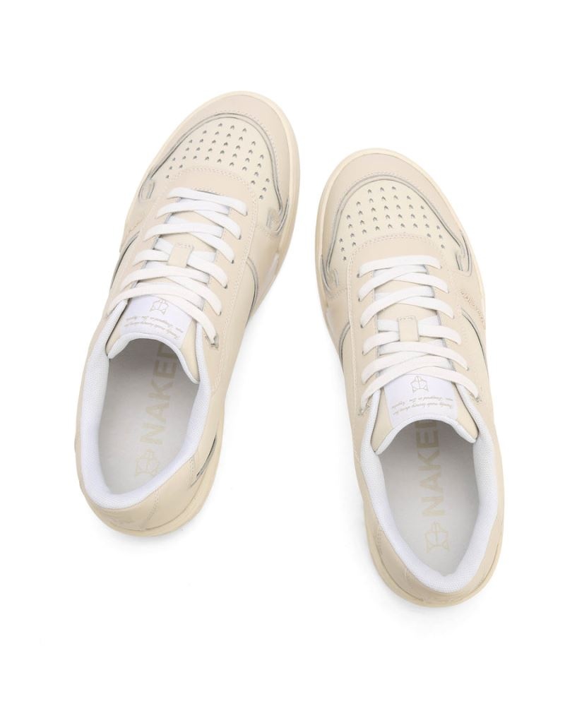 Beige Naked Wolfe Transmission Leather Men's Sneakers | RIYADH 623MGCNTK