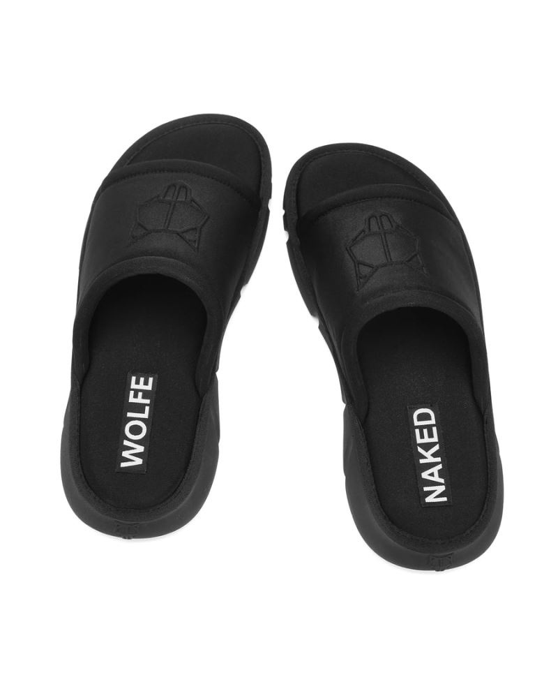 Black Naked Wolfe Arizona Men's Slides | RIYADH 032FGNLWK