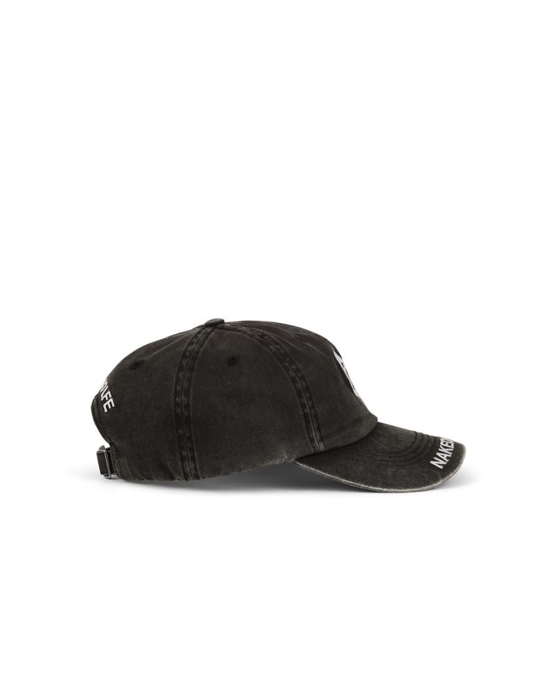 Black Naked Wolfe Baseball Washed Men's Caps | RIYADH 571VYZGQK