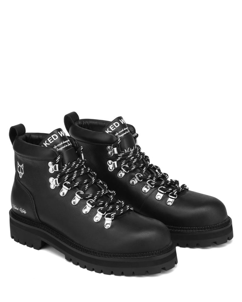 Black Naked Wolfe Bear Leather Men's Boots | RIYADH 086UKCPEM