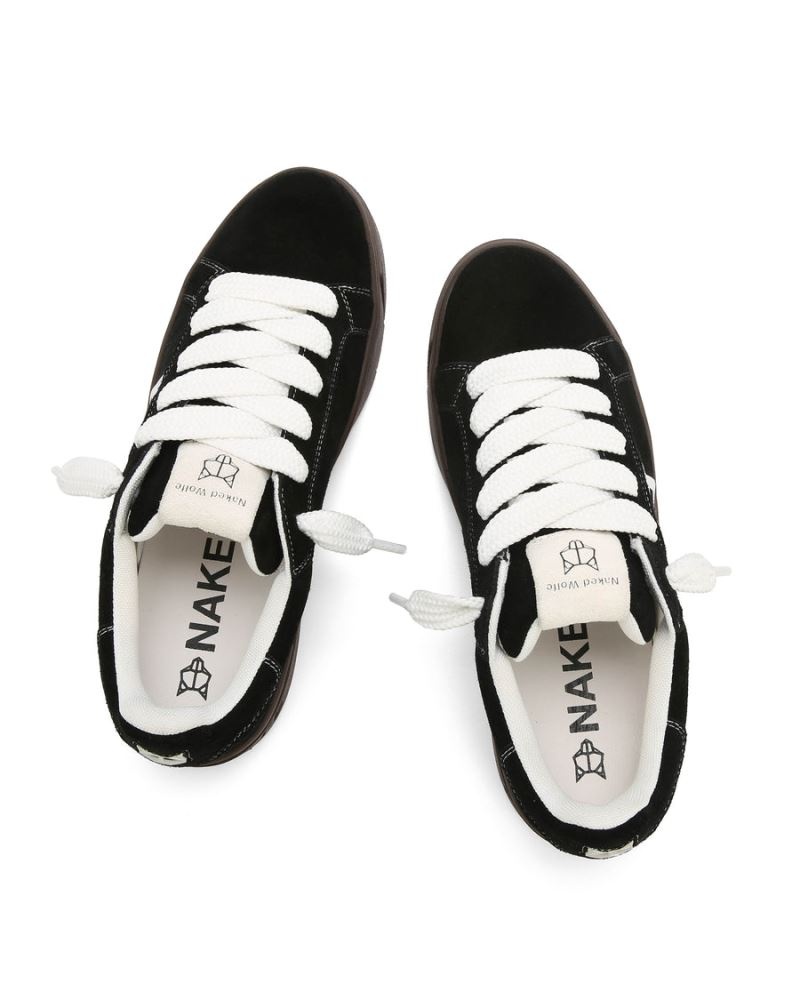 Black Naked Wolfe Chrome Suede Natural Men's Sneakers | RIYADH 781ESYIAN