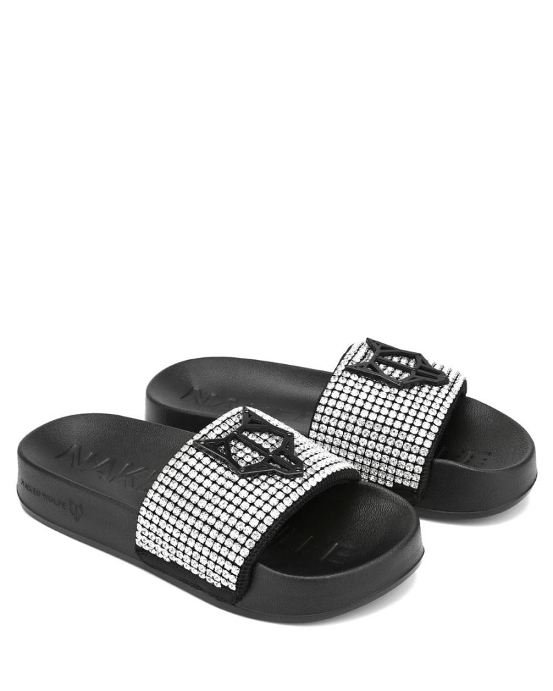 Black Naked Wolfe Coast Diamonds Women's Slides | RIYADH 496GWDFNX