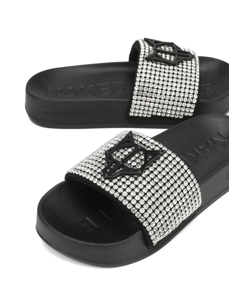 Black Naked Wolfe Coast Diamonds Women's Slides | RIYADH 496GWDFNX