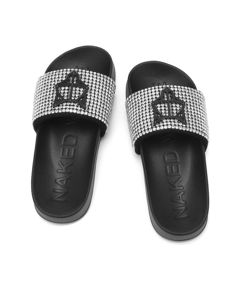 Black Naked Wolfe Coast Diamonds Women's Slides | RIYADH 496GWDFNX