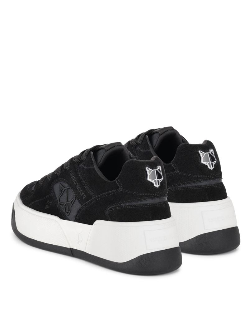 Black Naked Wolfe Crash Cow Suede Women's Sneakers | RIYADH 679YXTECZ