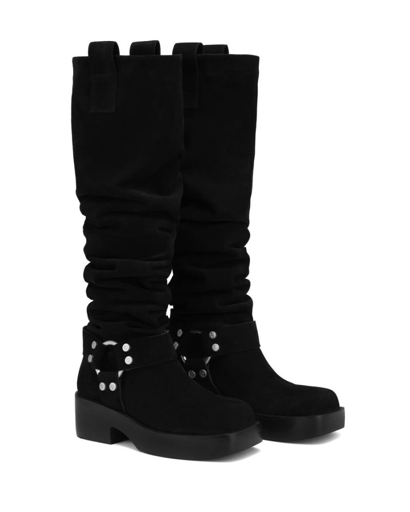 Black Naked Wolfe Crook Suede Women's Knee-high Boots | RIYADH 385OPGWIQ