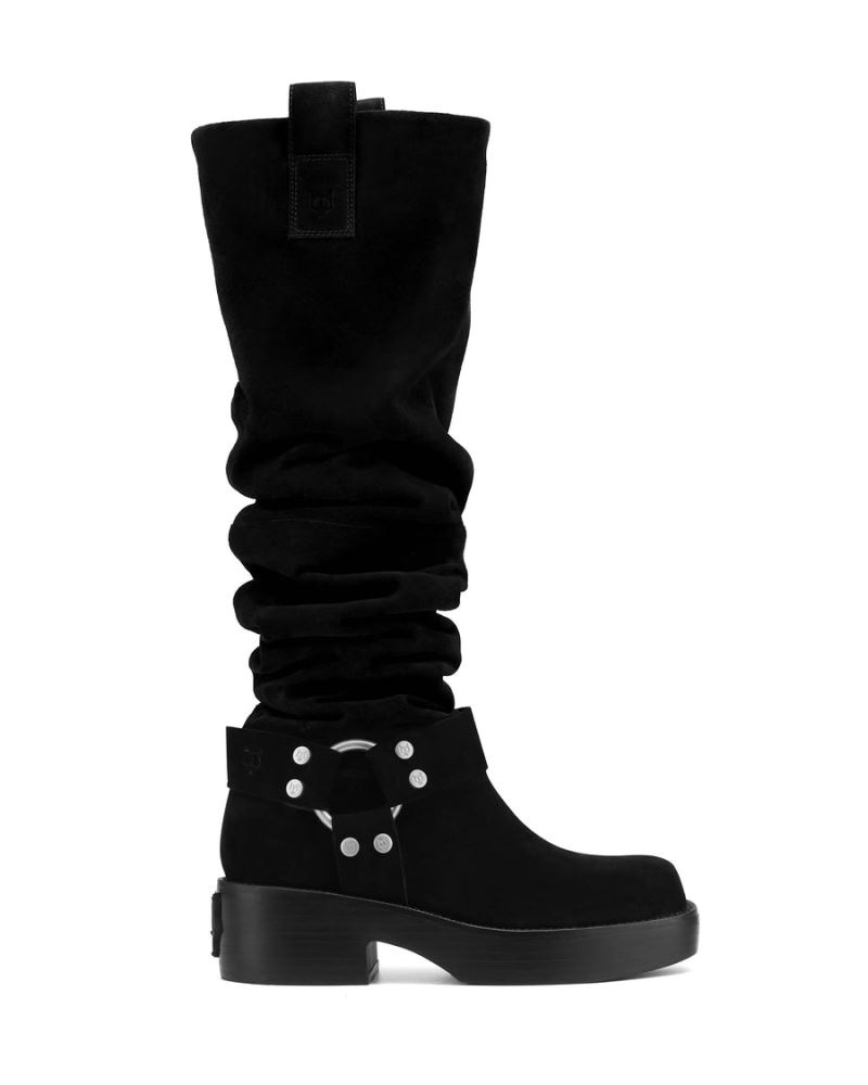 Black Naked Wolfe Crook Suede Women\'s Knee-high Boots | RIYADH 385OPGWIQ