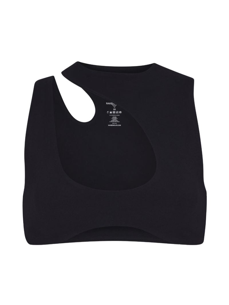 Black Naked Wolfe Cut Out Women's T-Shirt | RIYADH 894TLKYWN