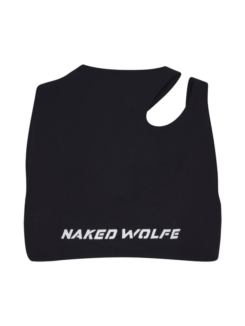 Black Naked Wolfe Cut Out Women's T-Shirt | RIYADH 894TLKYWN