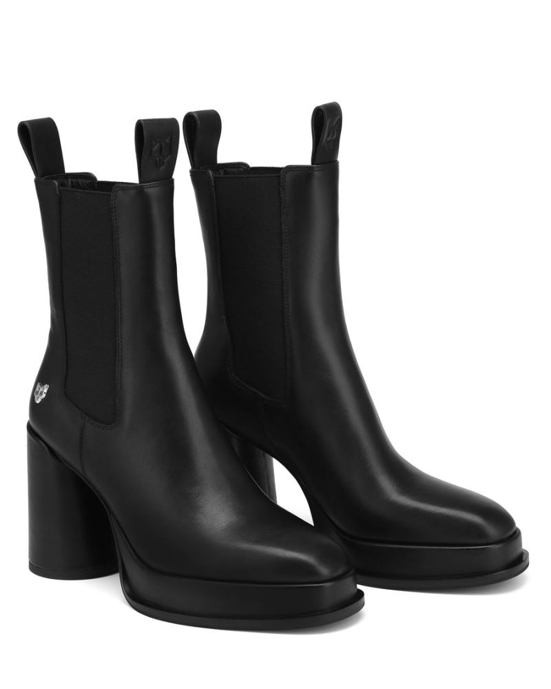 Black Naked Wolfe Cute Leather Women's Platform Boots | RIYADH 263JMQBDP