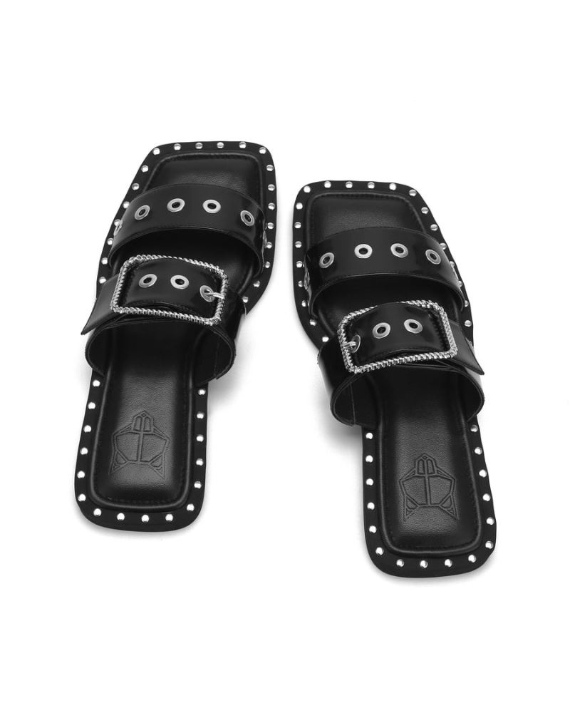 Black Naked Wolfe Daisy Box Women's Slides | RIYADH 894VUAFEG