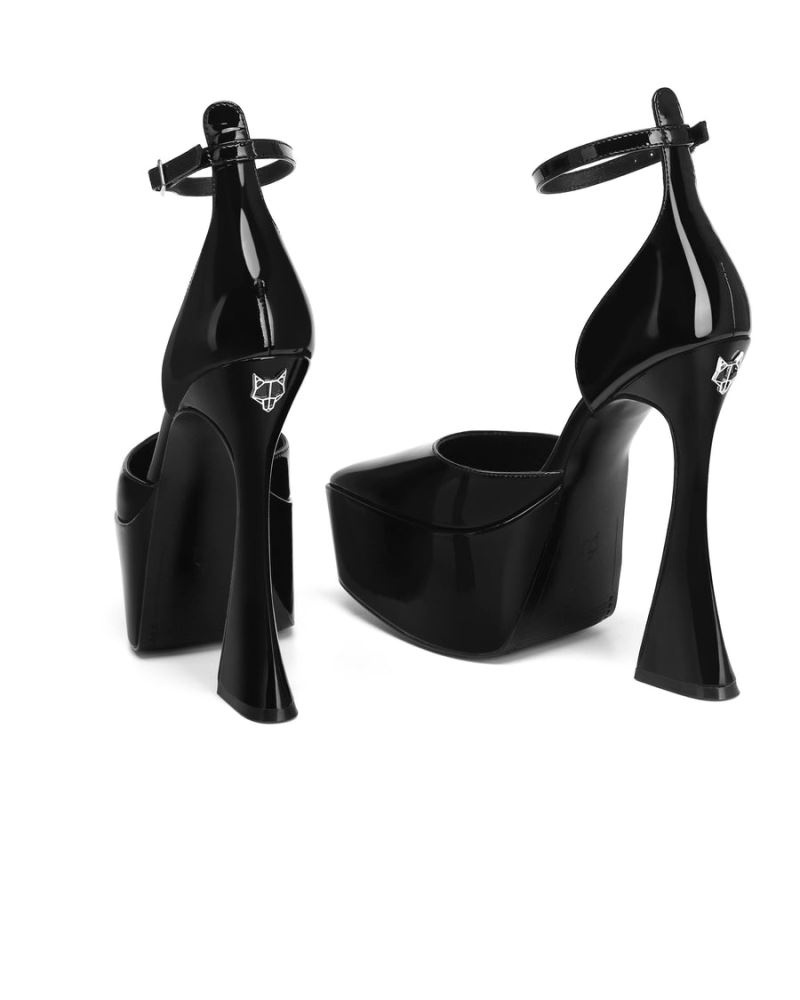 Black Naked Wolfe Daria Patent Women's Heels | RIYADH 903WPHTLY