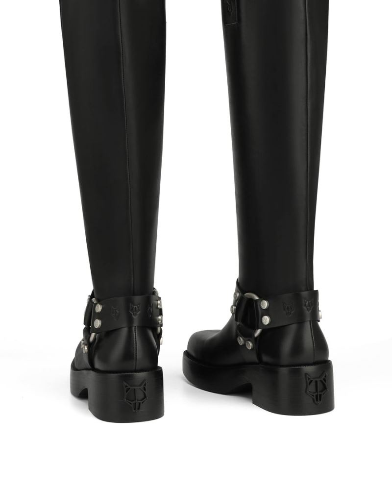 Black Naked Wolfe Desert Leather Women's Knee-high Boots | RIYADH 235CSRZEV