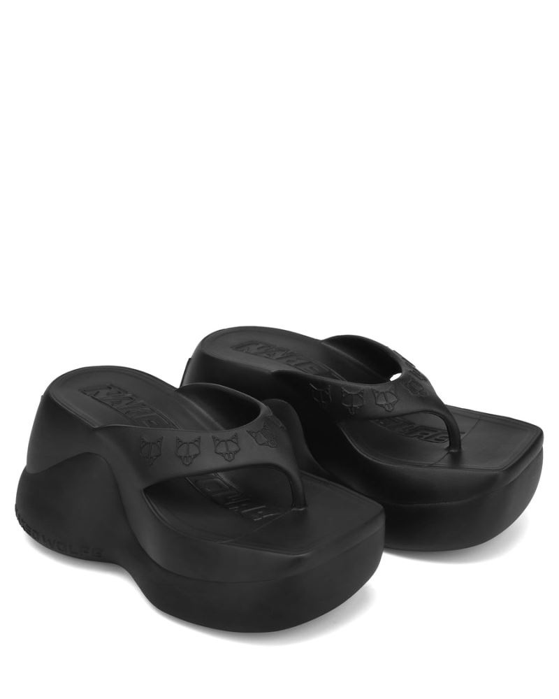 Black Naked Wolfe Diva Women's Flip Flops | RIYADH 348KEGBOF