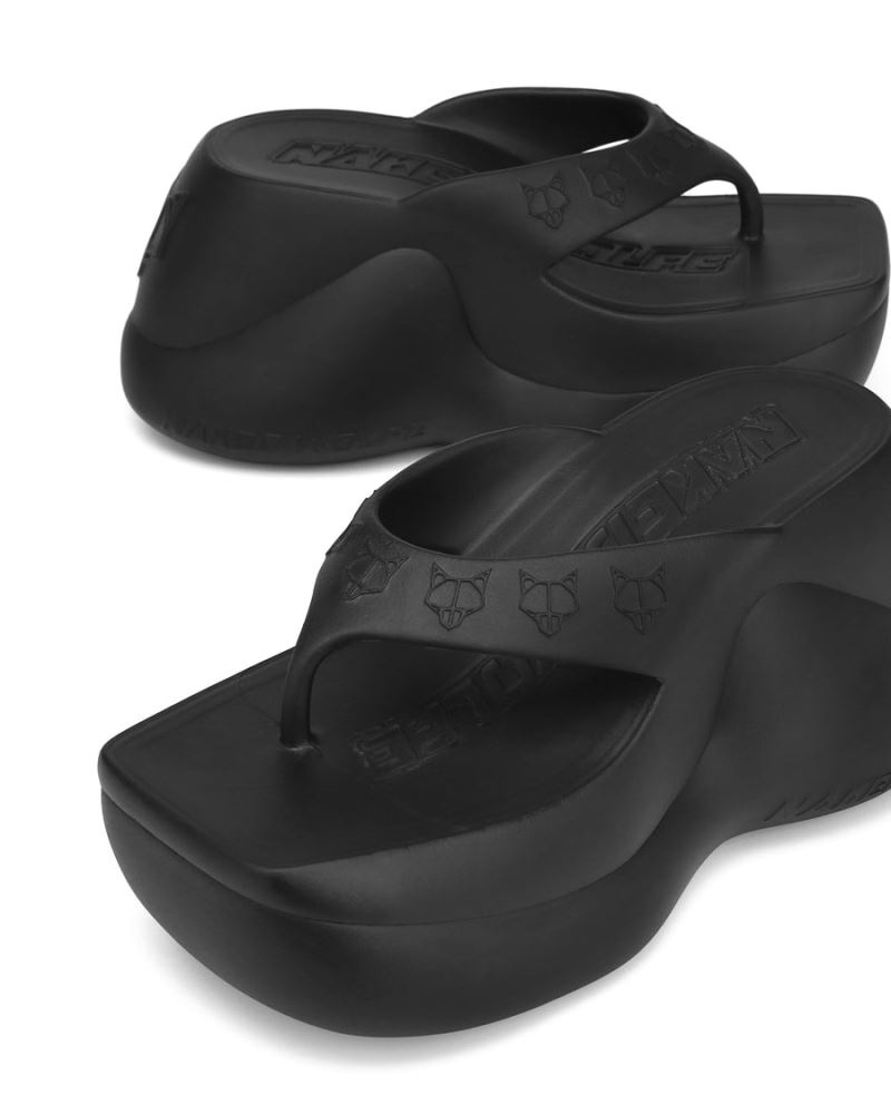 Black Naked Wolfe Diva Women's Flip Flops | RIYADH 348KEGBOF