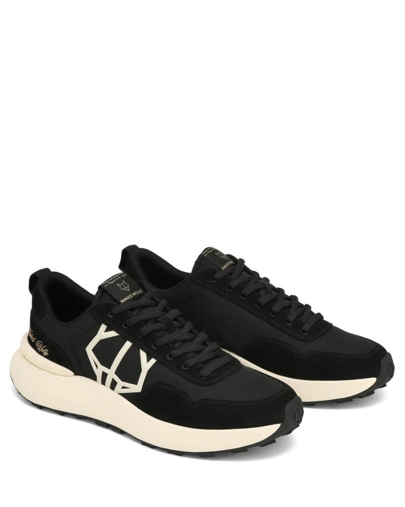 Black Naked Wolfe Doubt Nylon Men's Sneakers | RIYADH 469GYOHQS