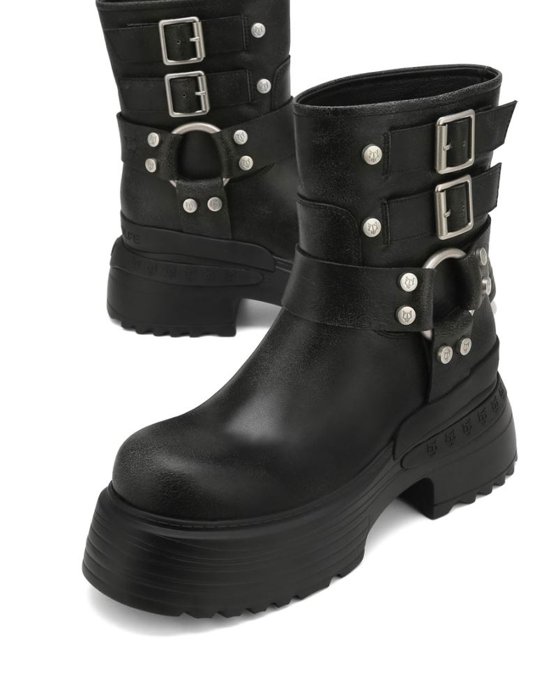 Black Naked Wolfe Eclipse Leather Women's Platform Boots | RIYADH 418WQKVRE