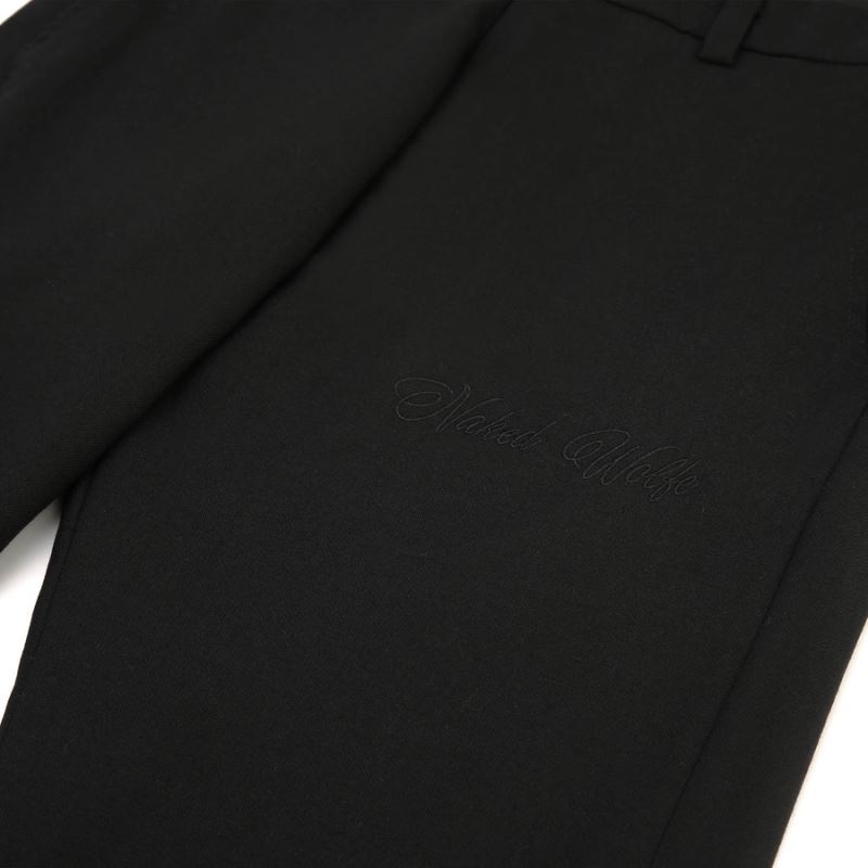 Black Naked Wolfe Flared Wool Men's Pants | RIYADH 035QYEOZI