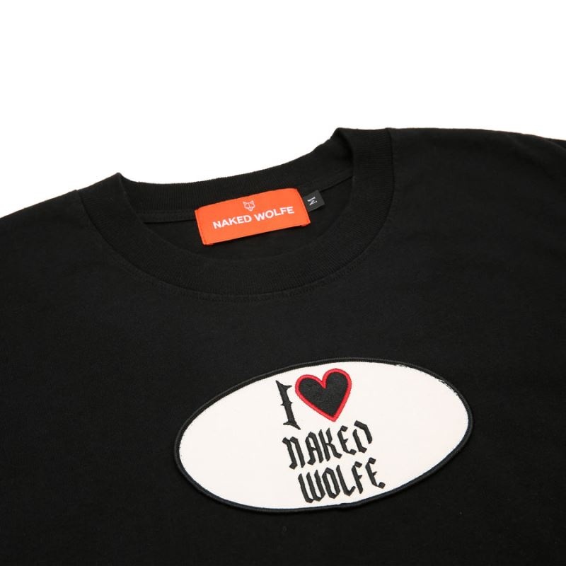 Black Naked Wolfe I Love Naked Wolfe Men's T-Shirt | RIYADH 048JXPTBY