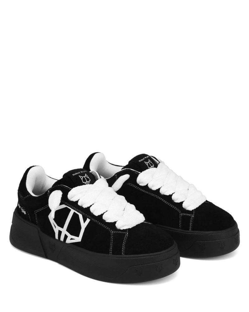 Black Naked Wolfe Kray Hairy Cow Suede Men's Sneakers | RIYADH 649VNXWDC