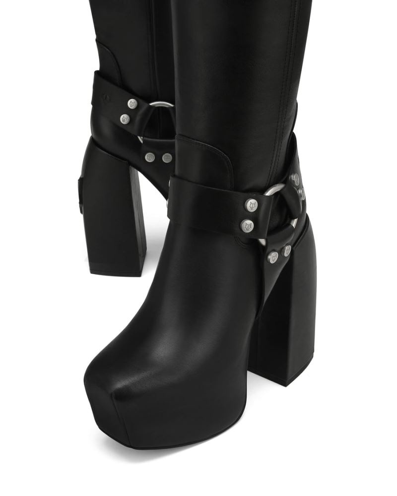 Black Naked Wolfe Savage Leather Women's Platform Boots | RIYADH 879VJYNXI