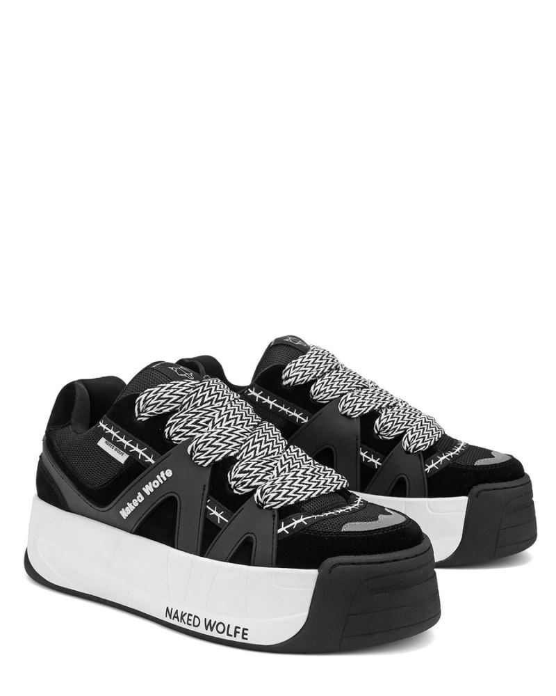 Black Naked Wolfe Slide Men's Sneakers | RIYADH 490WDVBYS