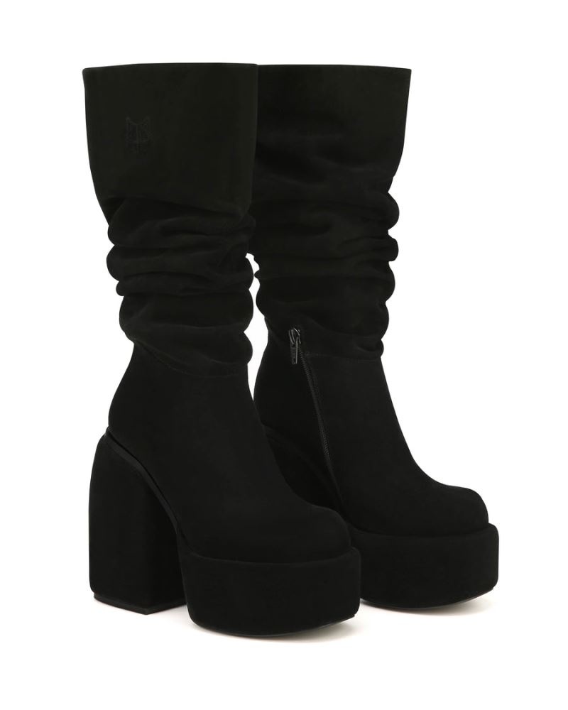 Black Naked Wolfe Space Kid Suede Women's Platform Boots | RIYADH 561ZSEXTA