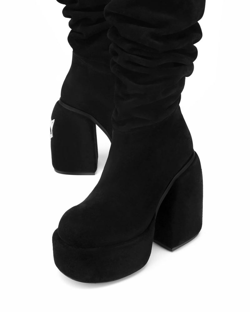 Black Naked Wolfe Space Kid Suede Women's Platform Boots | RIYADH 561ZSEXTA