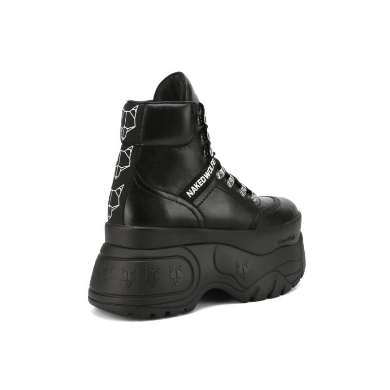 Black Naked Wolfe Spike Leather Women's Sneakers | RIYADH 109SKHIQP