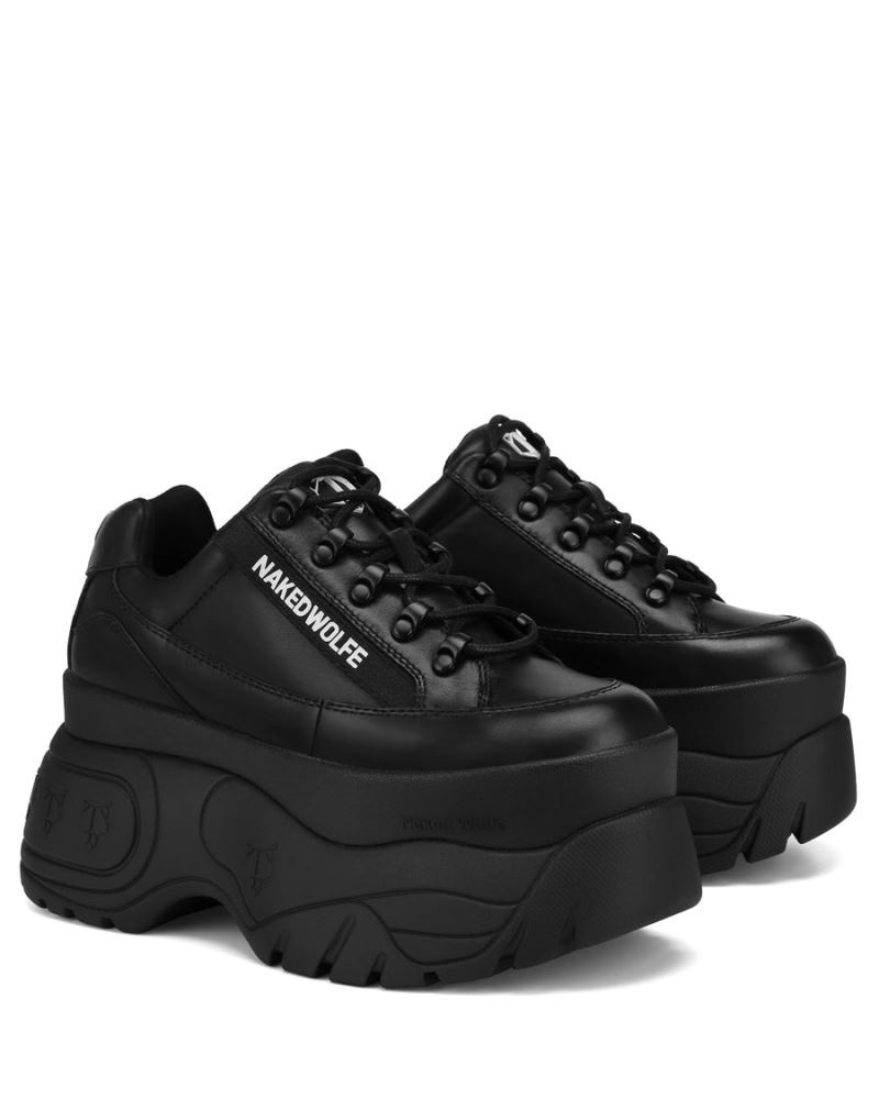 Black Naked Wolfe Sprinter Leather Women's Sneakers | RIYADH 142OVASYL